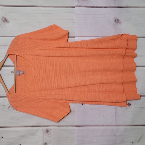 Chico's Sweaters - Chico's Orange Short Sleeve Scoop Neck Sweater Size XL/16